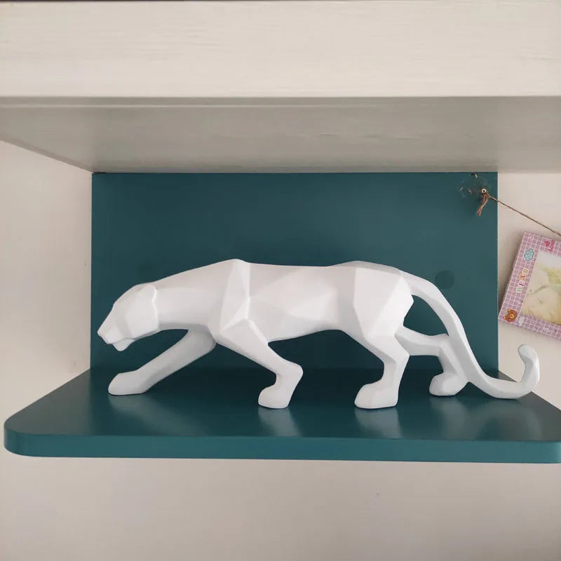 Black and White Panther Sculptures - Modern Art Duo for your Interior