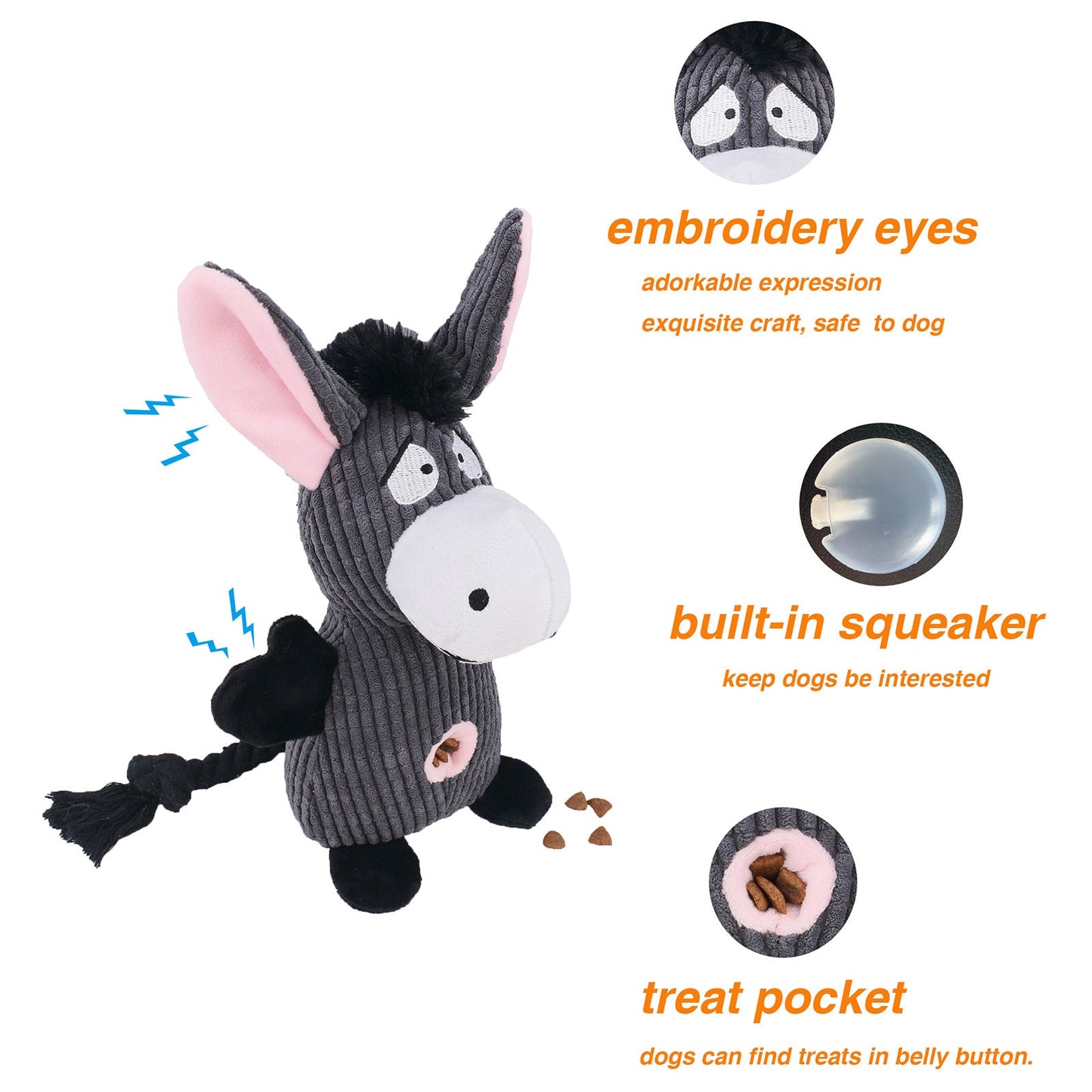 Indestructible Dog Chew Toys for Aggressive Chewers | Durable Plush Squeak Toys