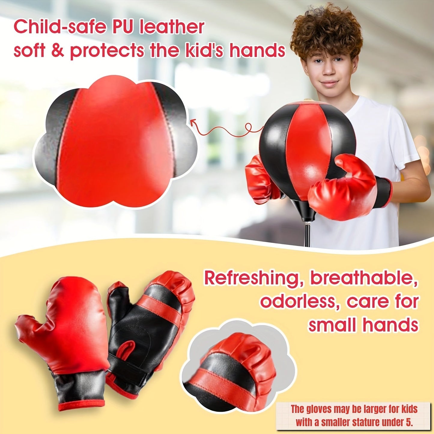 Junior Punching Bag - Adjustable Punching Bag with Gloves for Children