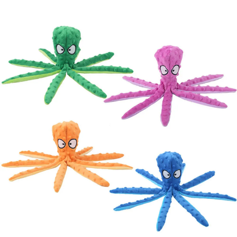 No Stuffing Octopus Squeaky Dog Toys
