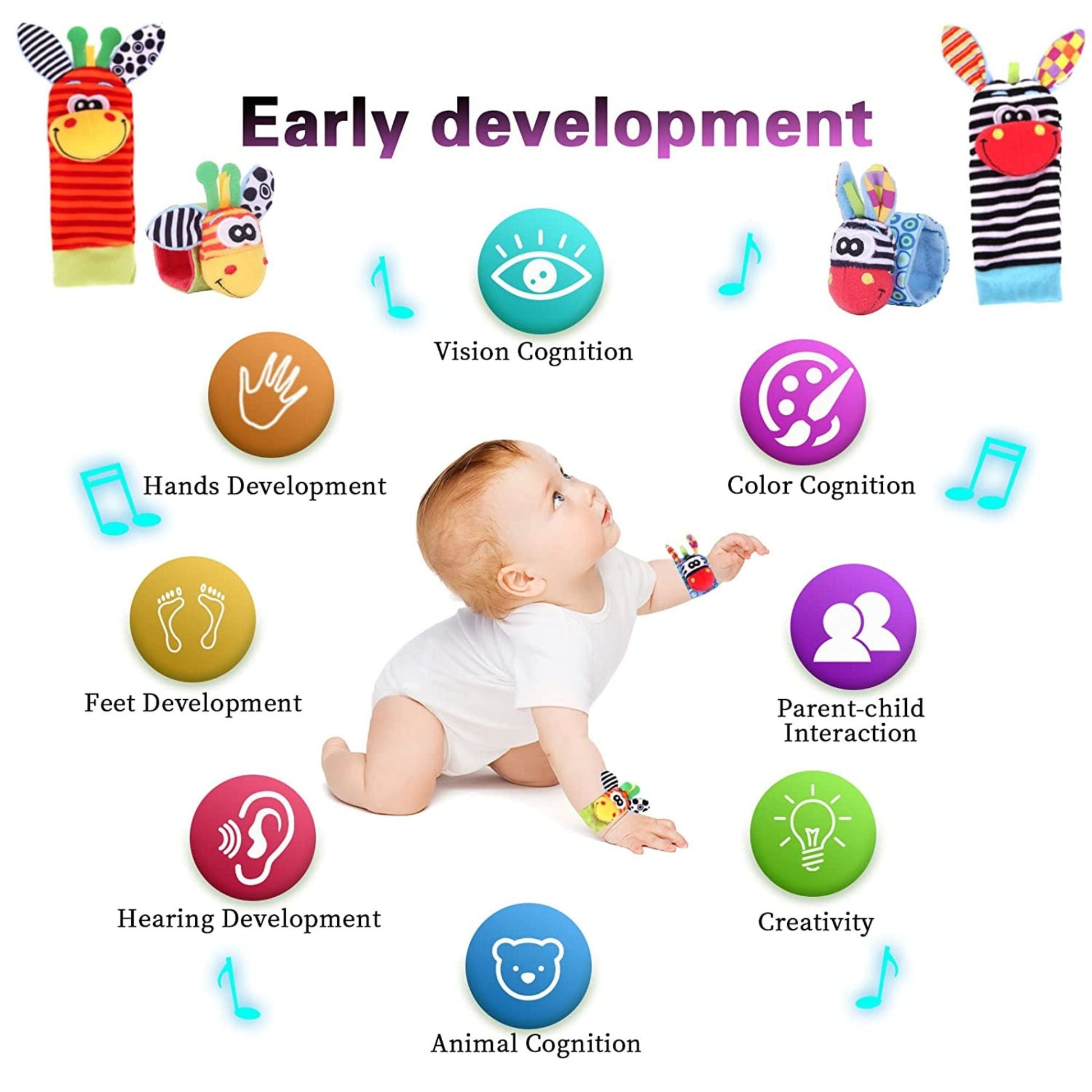 Baby Rattle Socks Set - Soft and Musical