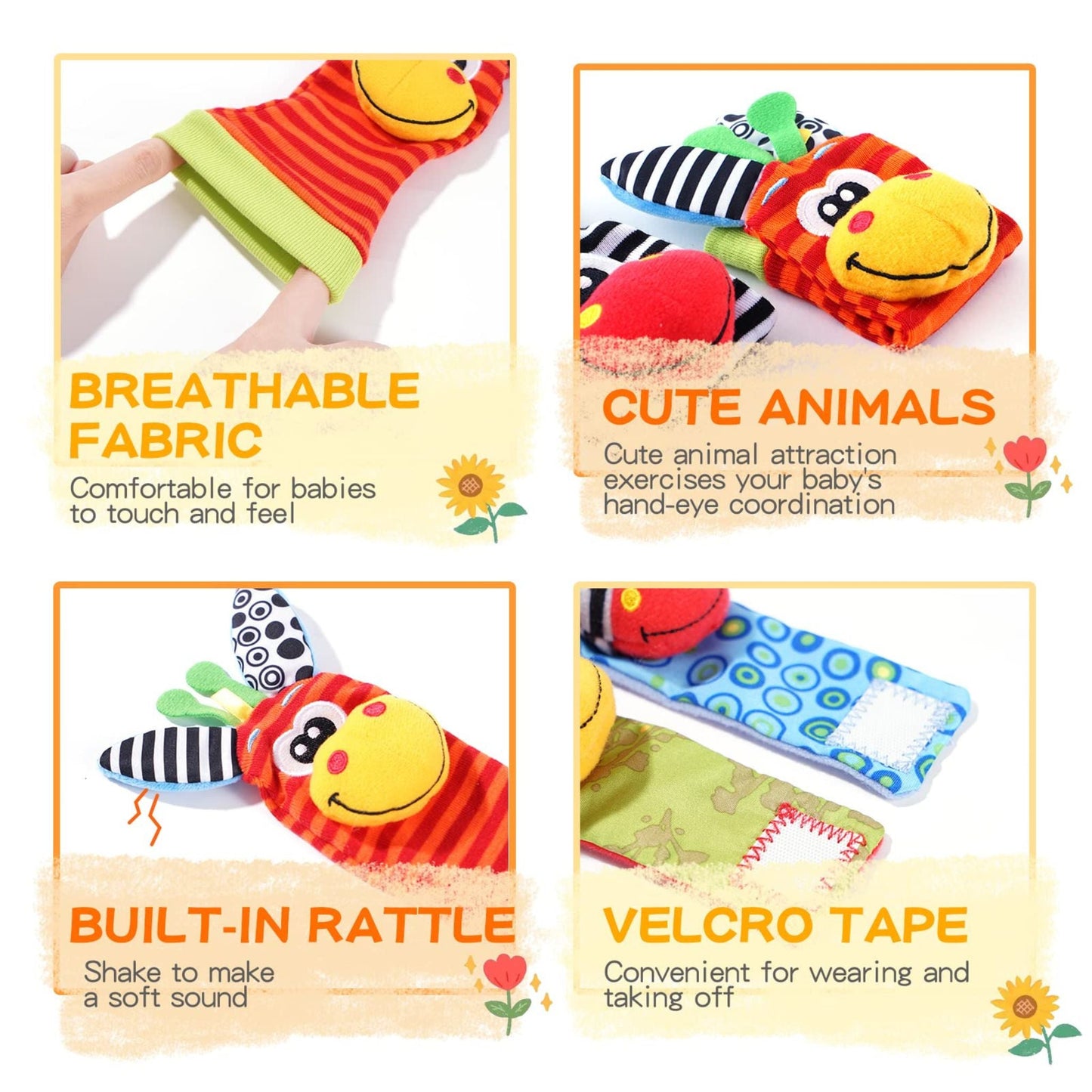 Baby Rattle Socks Set - Soft and Musical