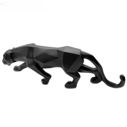 Black and White Panther Sculptures - Modern Art Duo for your Interior