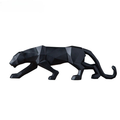 Black and White Panther Sculptures - Modern Art Duo for your Interior
