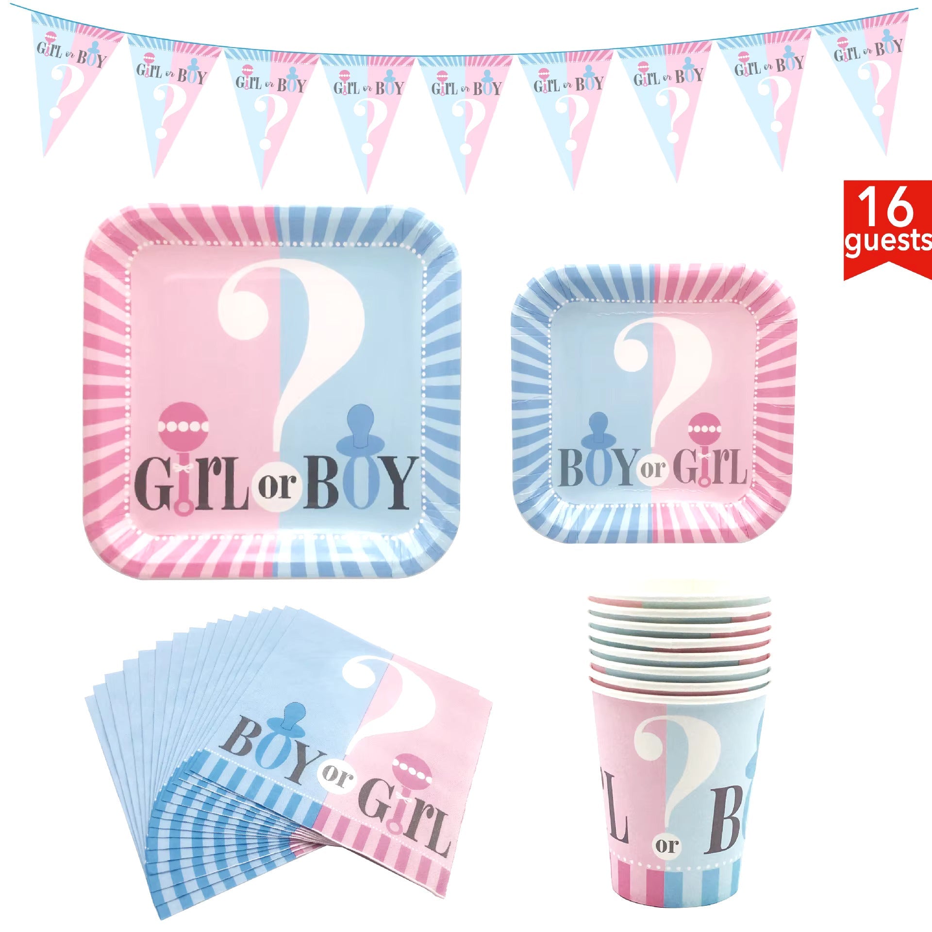 Cheerful Gender Reveal Set - For a Festive Announcement