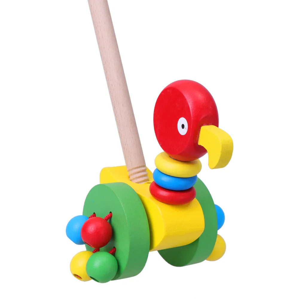 Dino Pusher Toy Car for Babies - Educational Wooden Toy for Little Ones