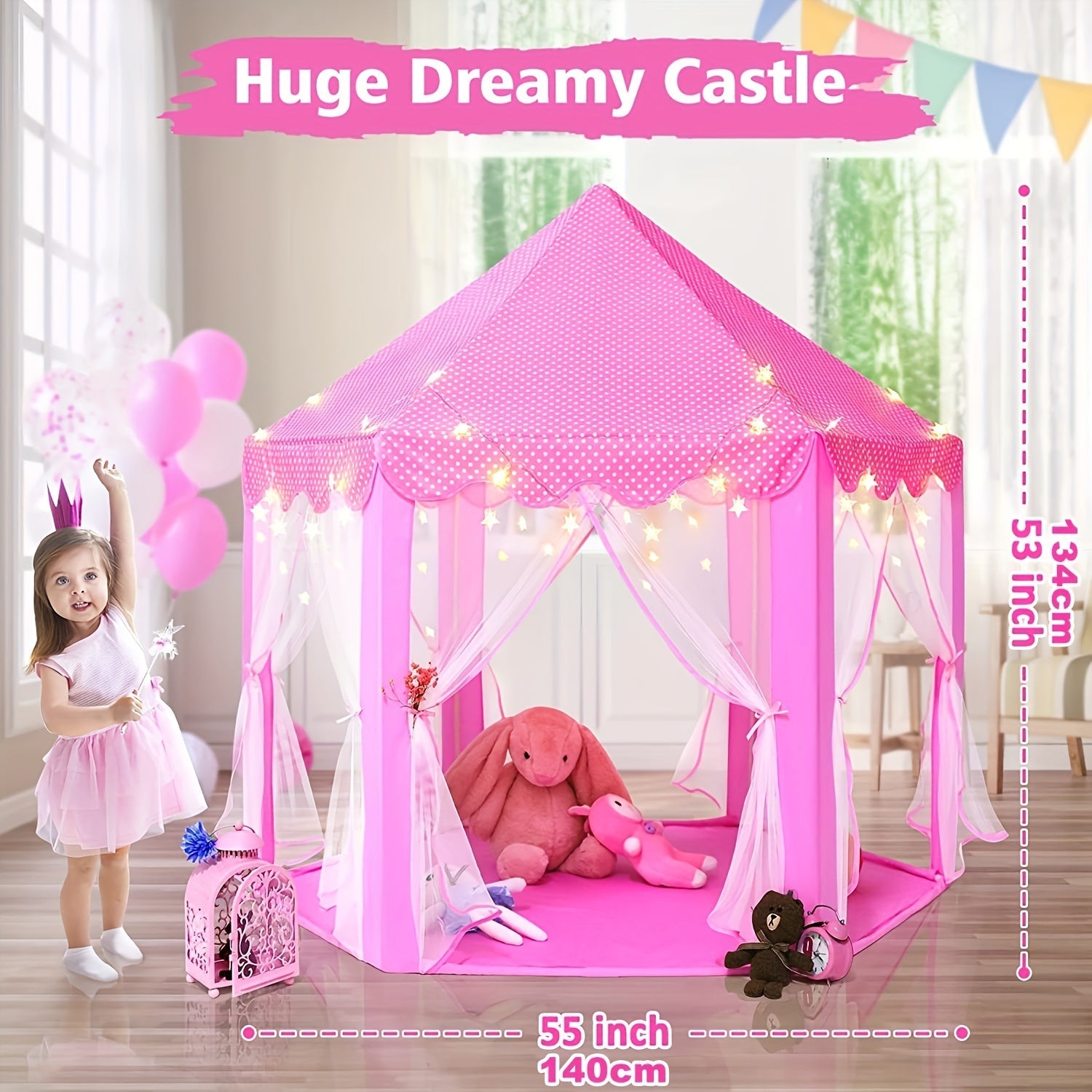 Dreamy Play Tent Castle - Magical Experience for Children with Lights
