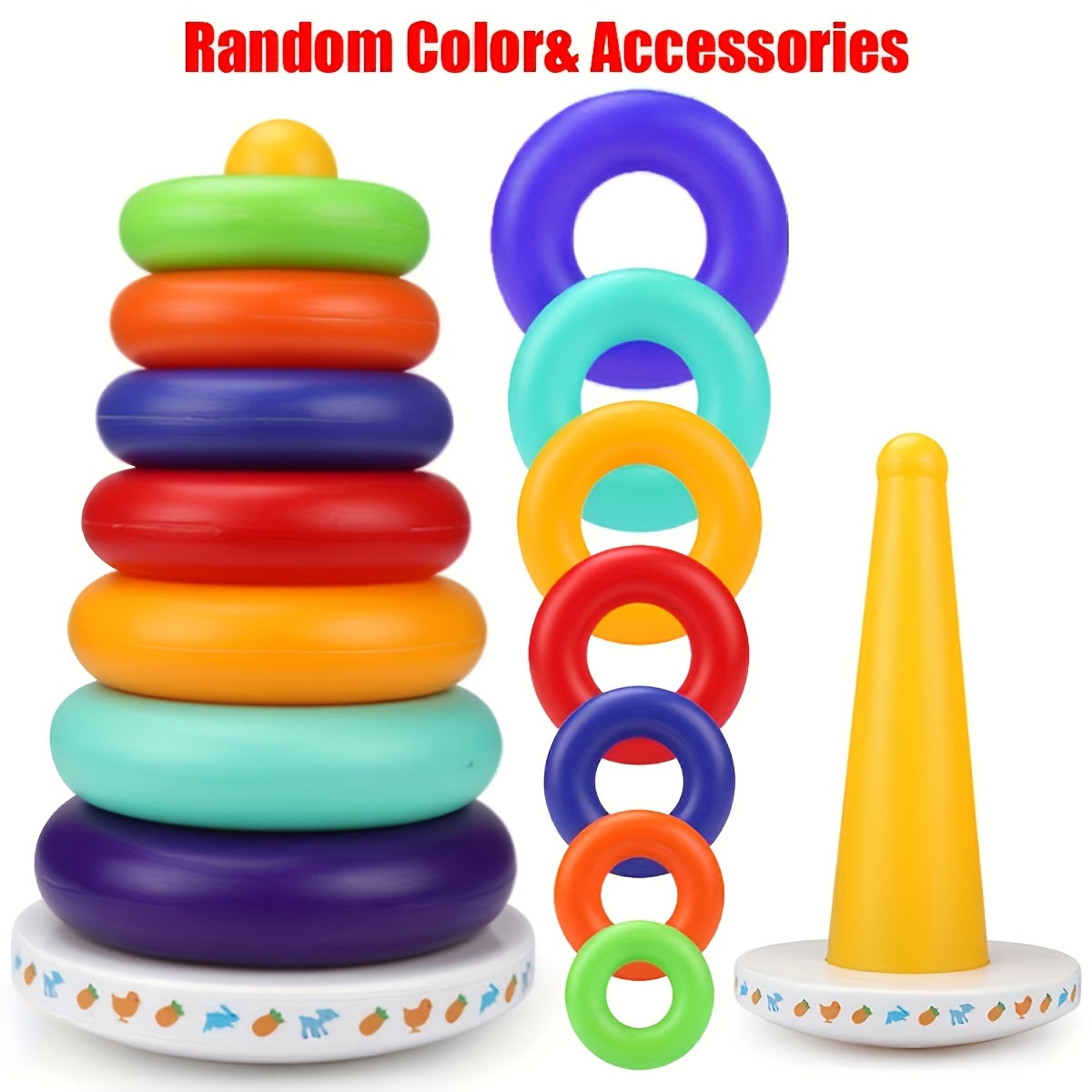 Educational Colorful Rainbow Stacking Tower – Strengthen Color Recognition and Motor Skills