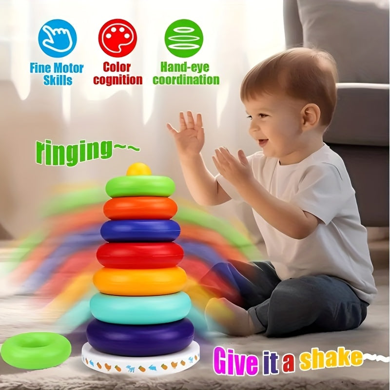 Educational Colorful Rainbow Stacking Tower – Strengthen Color Recognition and Motor Skills