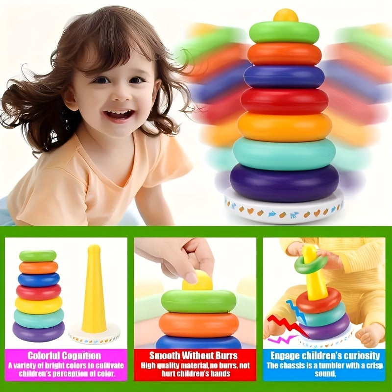 Educational Colorful Rainbow Stacking Tower – Strengthen Color Recognition and Motor Skills