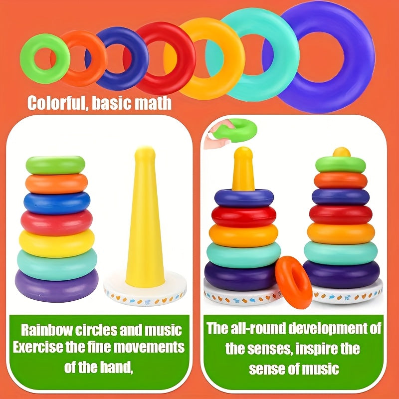 Educational Colorful Rainbow Stacking Tower – Strengthen Color Recognition and Motor Skills