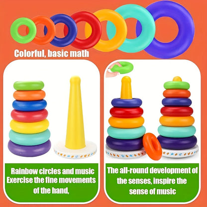 Educational Colorful Rainbow Stacking Tower – Strengthen Color Recognition and Motor Skills