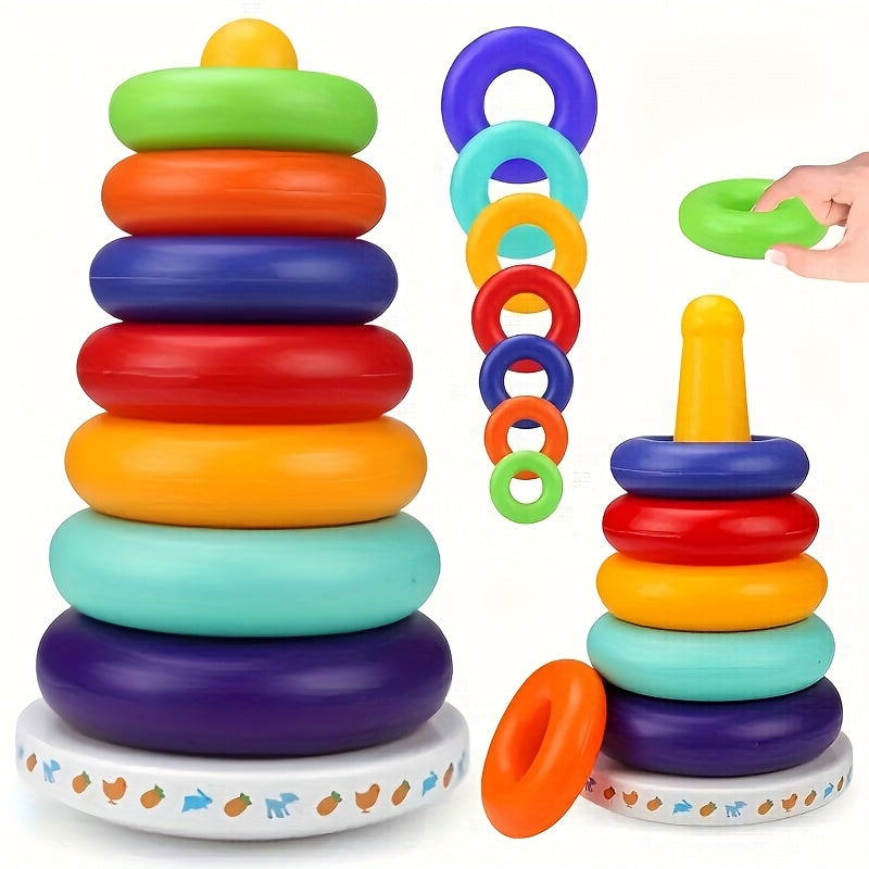 Educational Colorful Rainbow Stacking Tower – Strengthen Color Recognition and Motor Skills