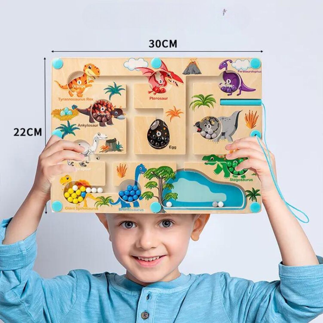 Educational Magnetic Dinosaurs Maze - Learn Colors and Counting