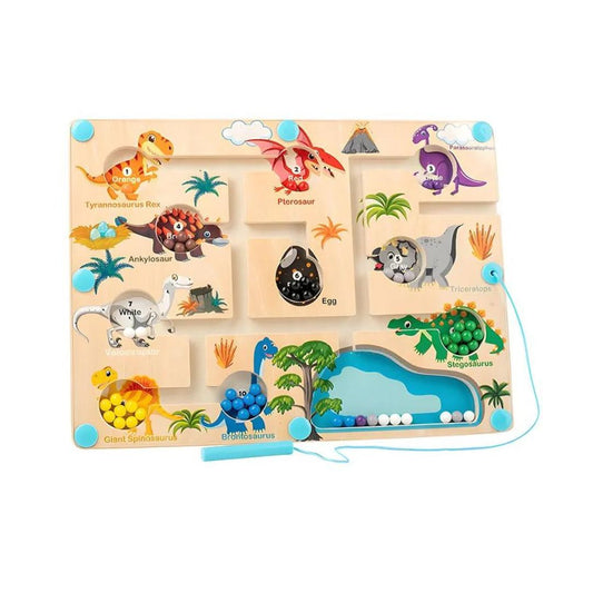 Educational Magnetic Dinosaurs Maze - Learn Colors and Counting