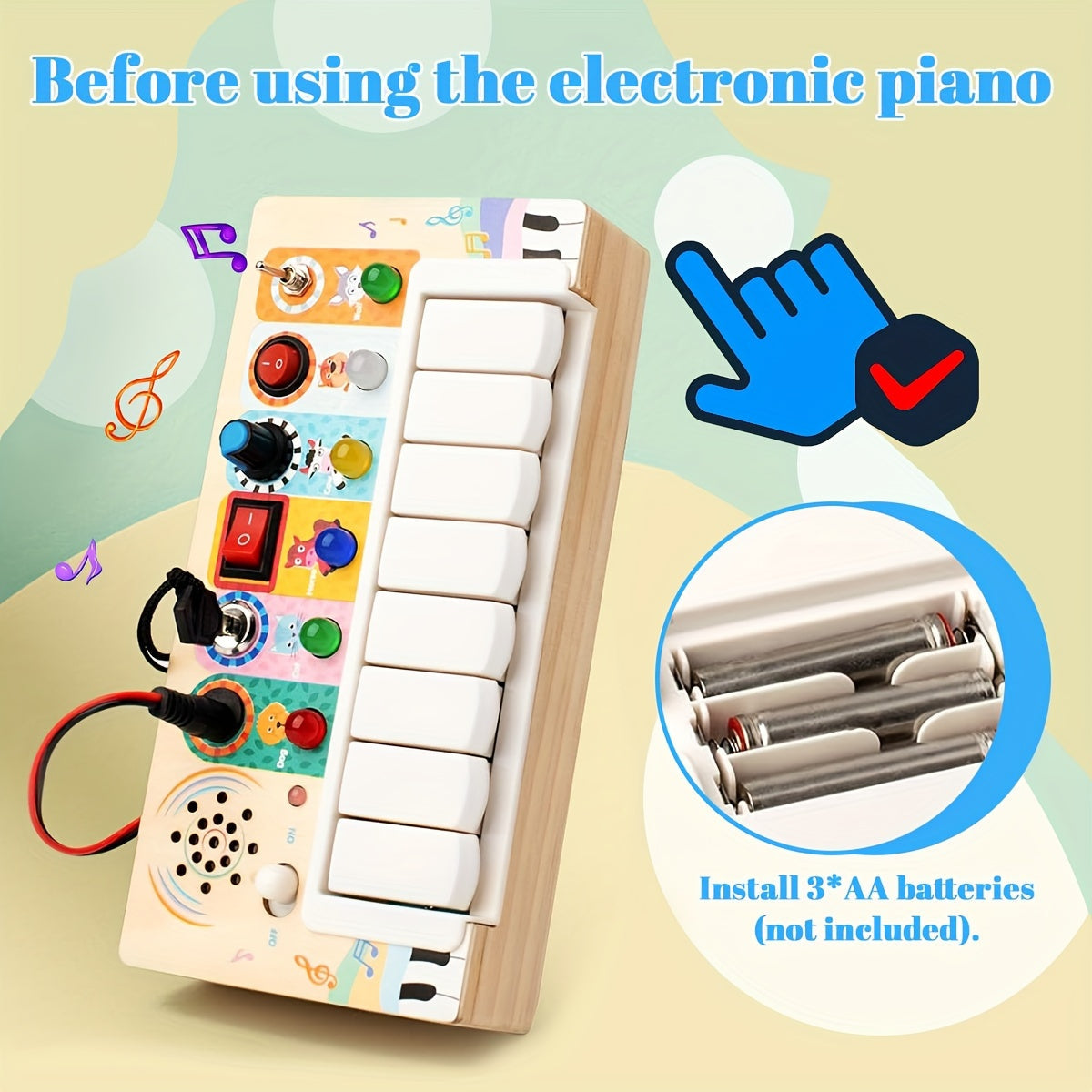 Educational Music Game Board for Kids - Learning and Playing with Sound and Lights