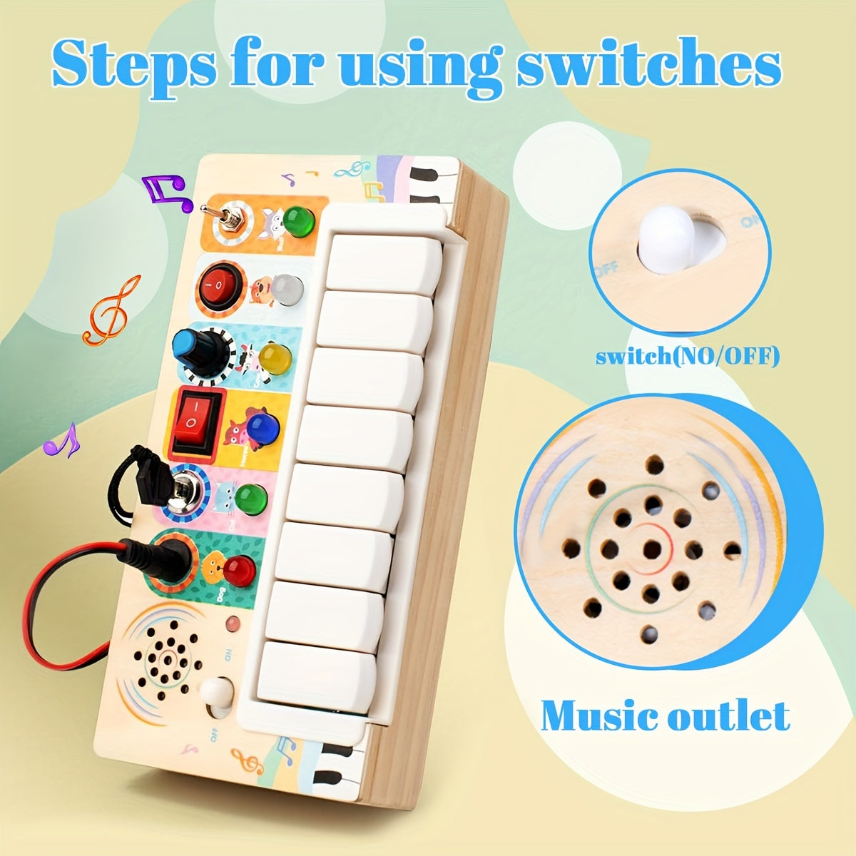 Educational Music Game Board for Kids - Learning and Playing with Sound and Lights