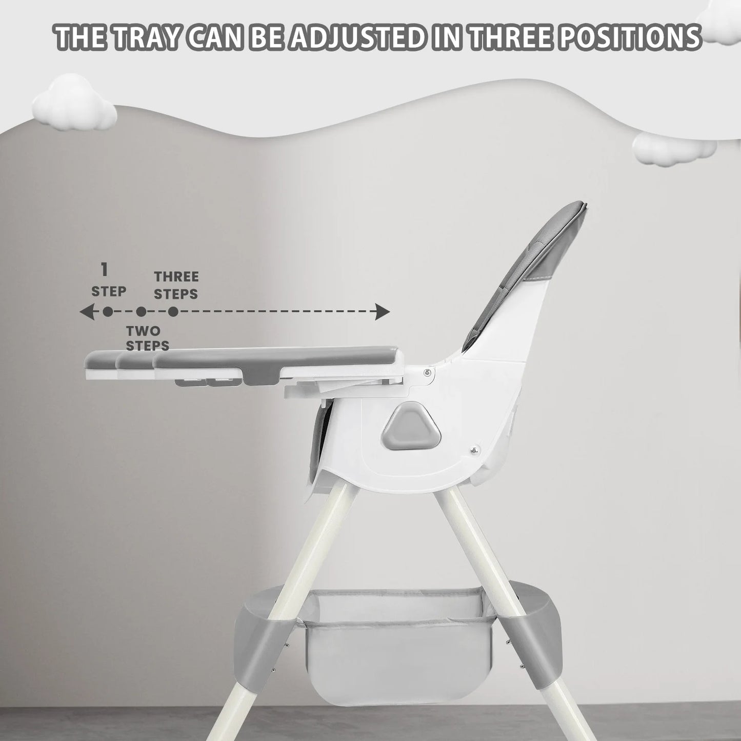 Foldable Baby Chair 6 Months Plus - Large Antislip Pad & Toy Rack