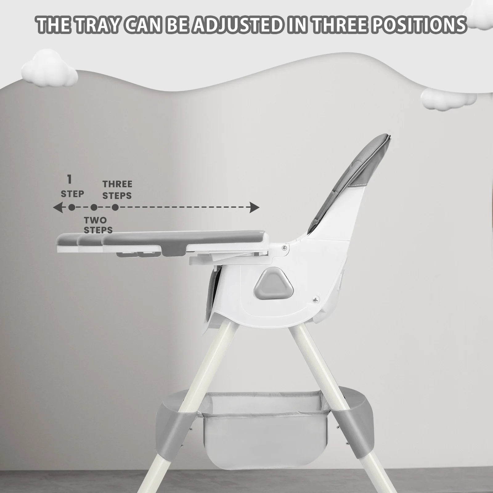 Foldable Baby Chair 6 Months Plus - Large Antislip Pad & Toy Rack