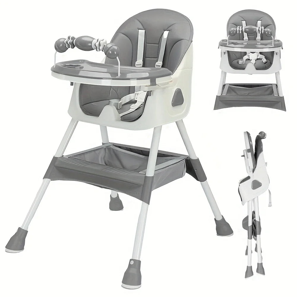 Foldable Baby Chair 6 Months Plus - Large Antislip Pad & Toy Rack