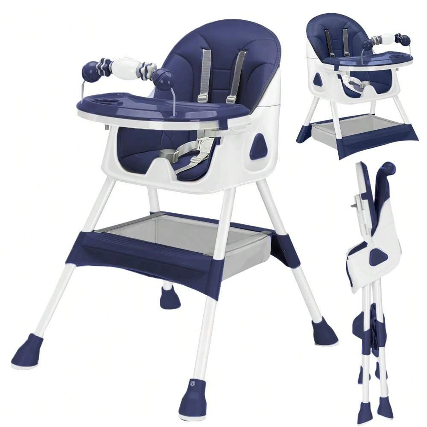 Foldable Baby Chair 6 Months Plus - Large Antislip Pad & Toy Rack