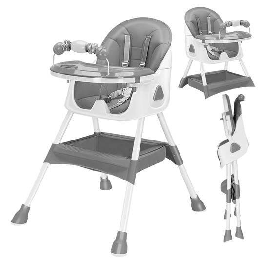 Foldable Baby Chair 6 Months Plus - Large Antislip Pad & Toy Rack