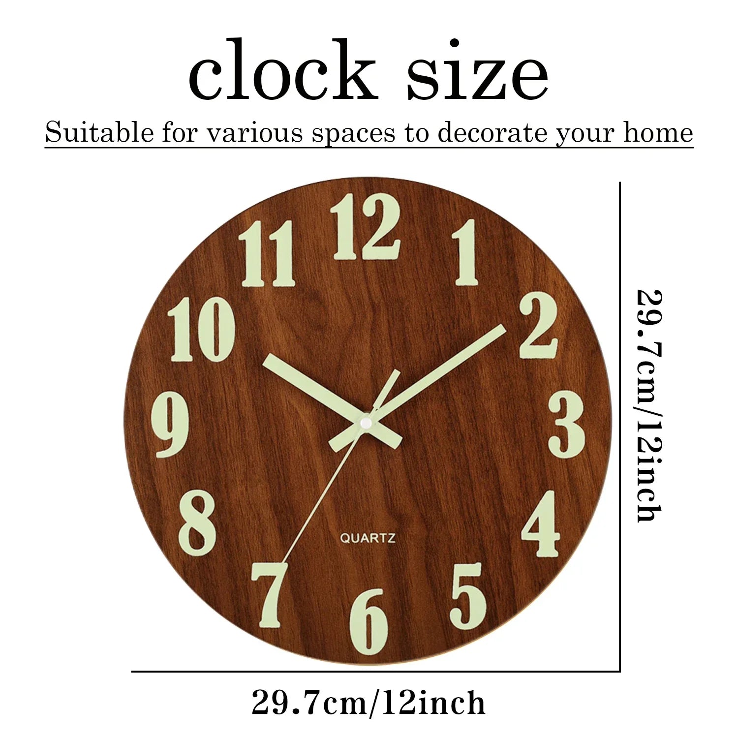 Glow-in-the-Dark Wall Clock - Stylish and Practical