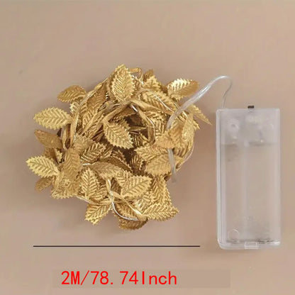 Golden Leaves Fairy Lights - Elegant Lighting for Table Setting and Parties