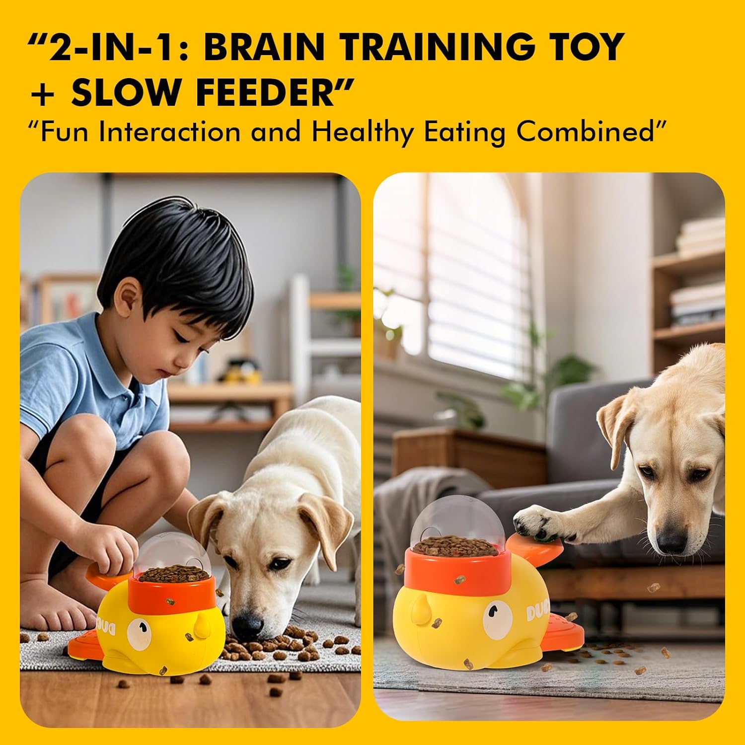Interactive Duck-Shaped Dog Slow Feeder Puzzle Toys