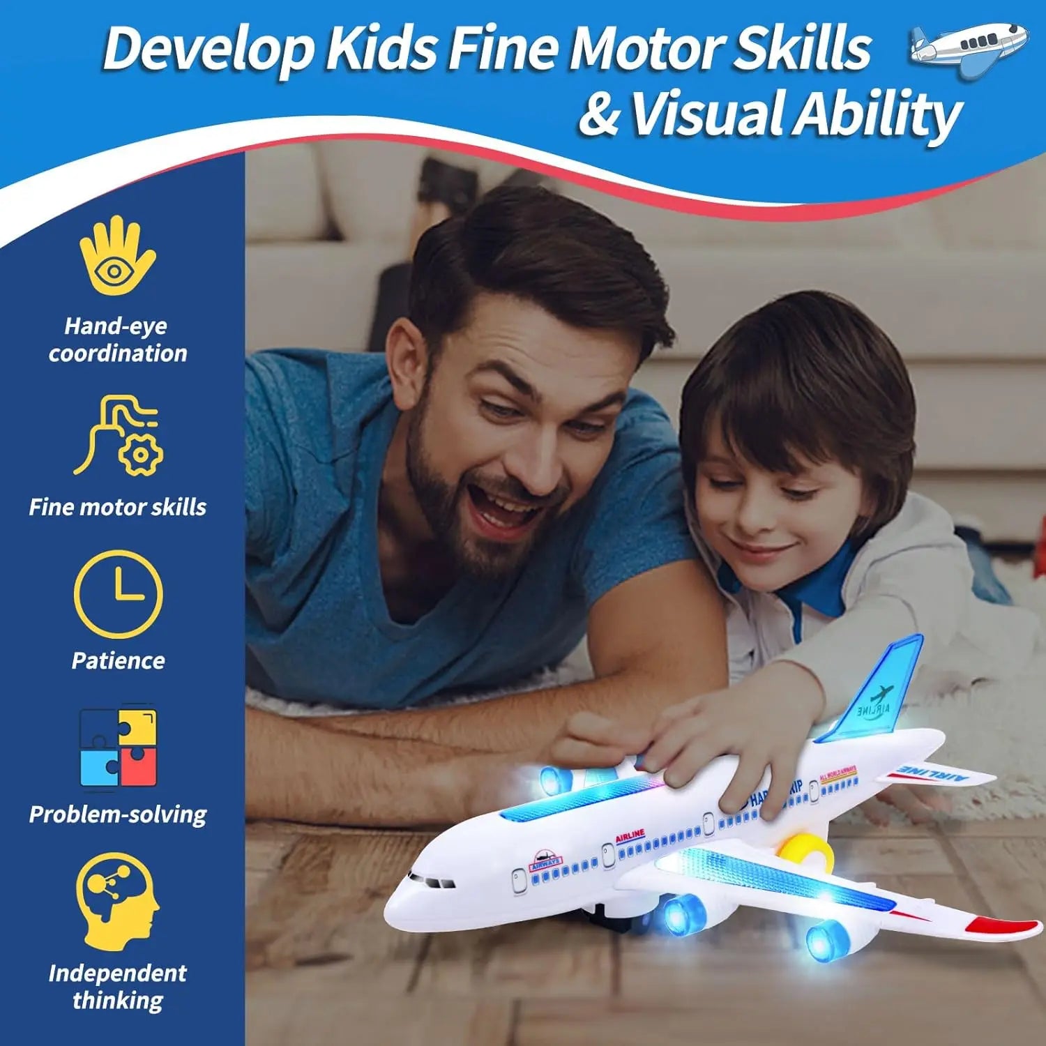 Interactive Toy Plane - Play & Learn