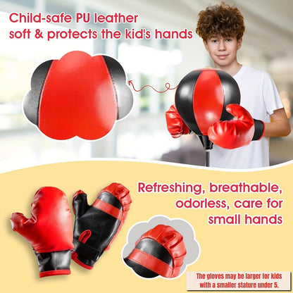 Junior Punching Bag - Adjustable Punching Bag with Gloves for Children