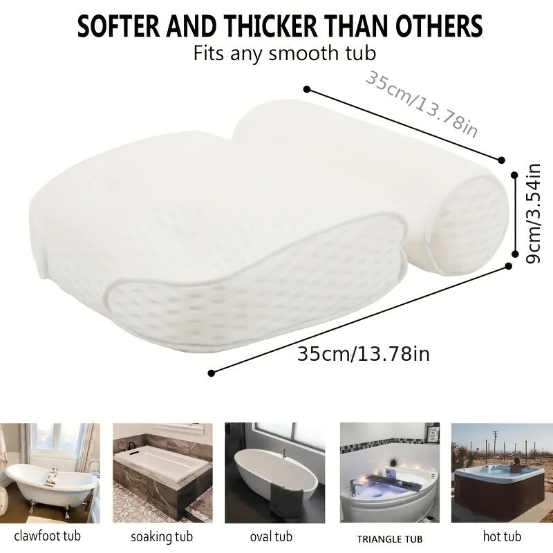 Luxury Spa Bath Cushion - Soft Neck and Back Support with Non-Slip Suction Cups for Ultimate Comfort