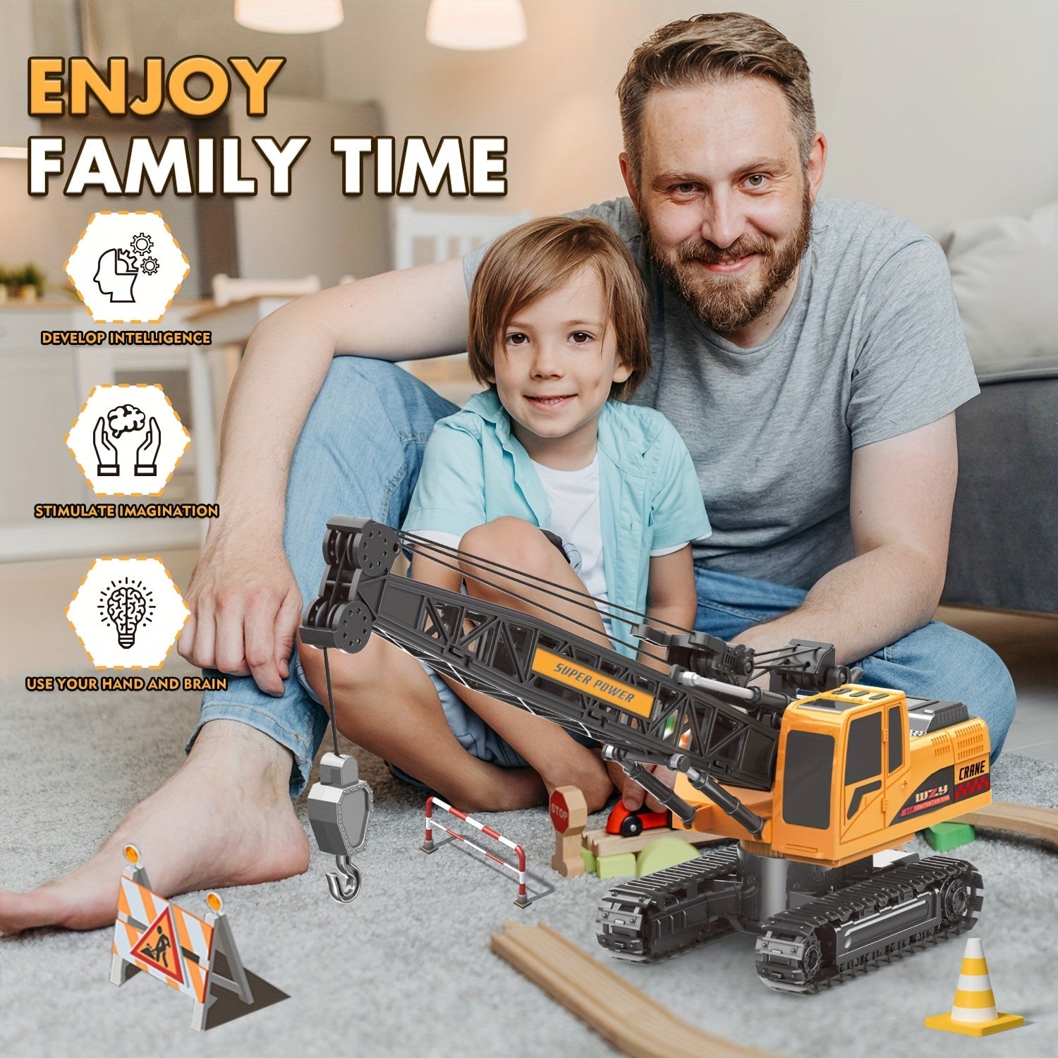 MegaLift RC Crane - Powerful 360° Steerable Construction Crane