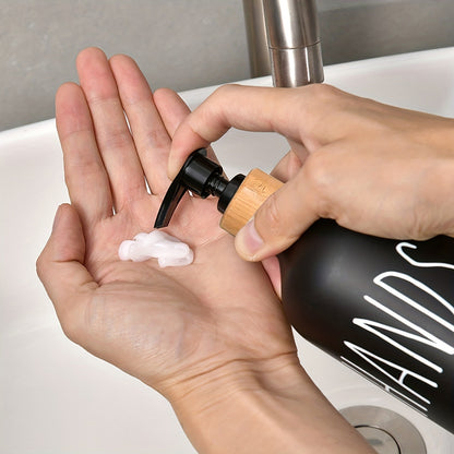 Modern Soap Dispenser with Wooden Plateau - For a Stylish Bathroom