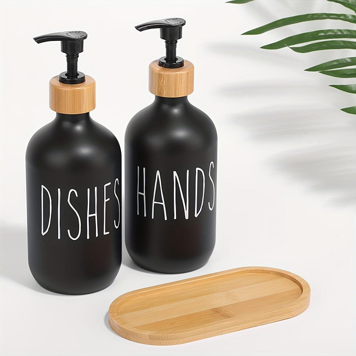 Modern Soap Dispenser with Wooden Plateau - For a Stylish Bathroom