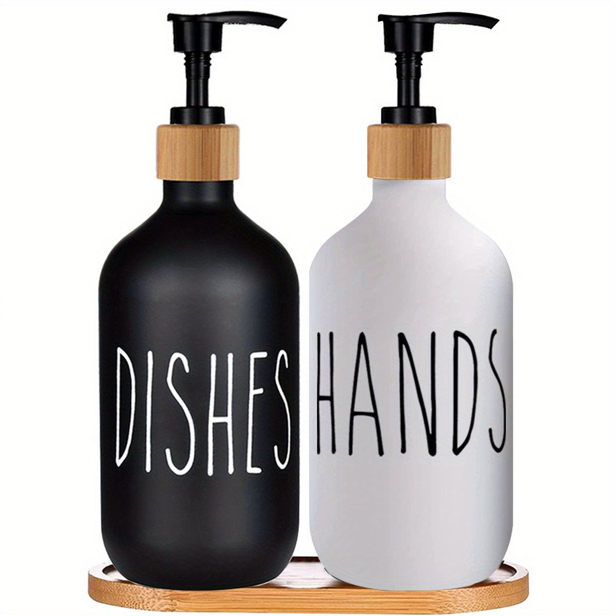 Modern Soap Dispenser with Wooden Plateau - For a Stylish Bathroom