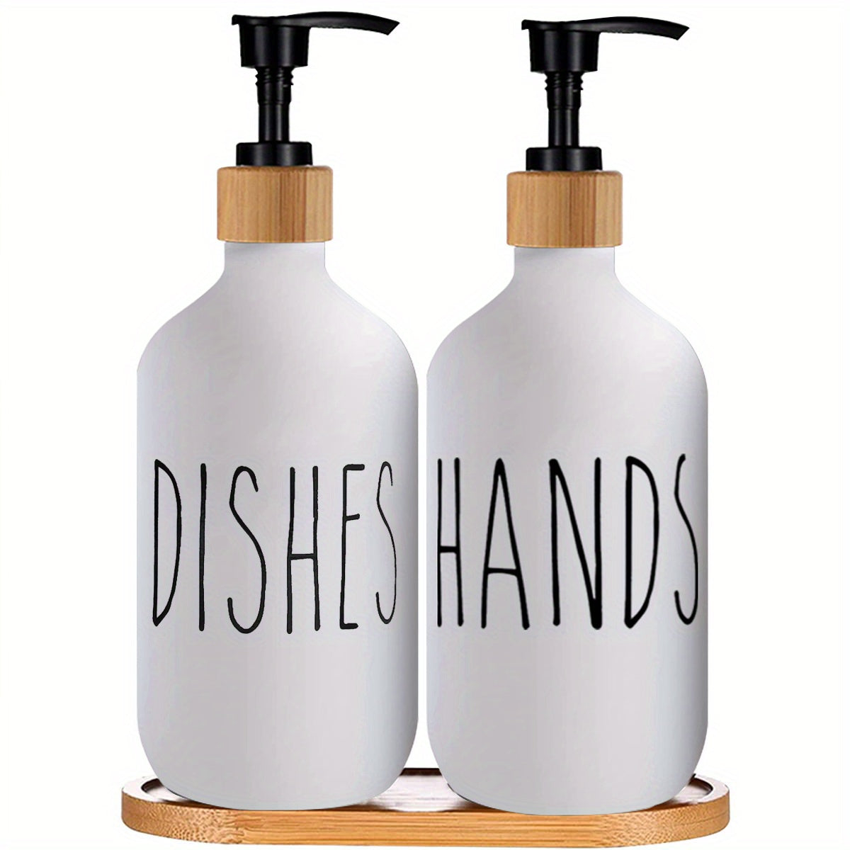 Modern Soap Dispenser with Wooden Plateau - For a Stylish Bathroom