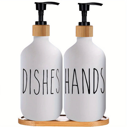 Modern Soap Dispenser with Wooden Plateau - For a Stylish Bathroom