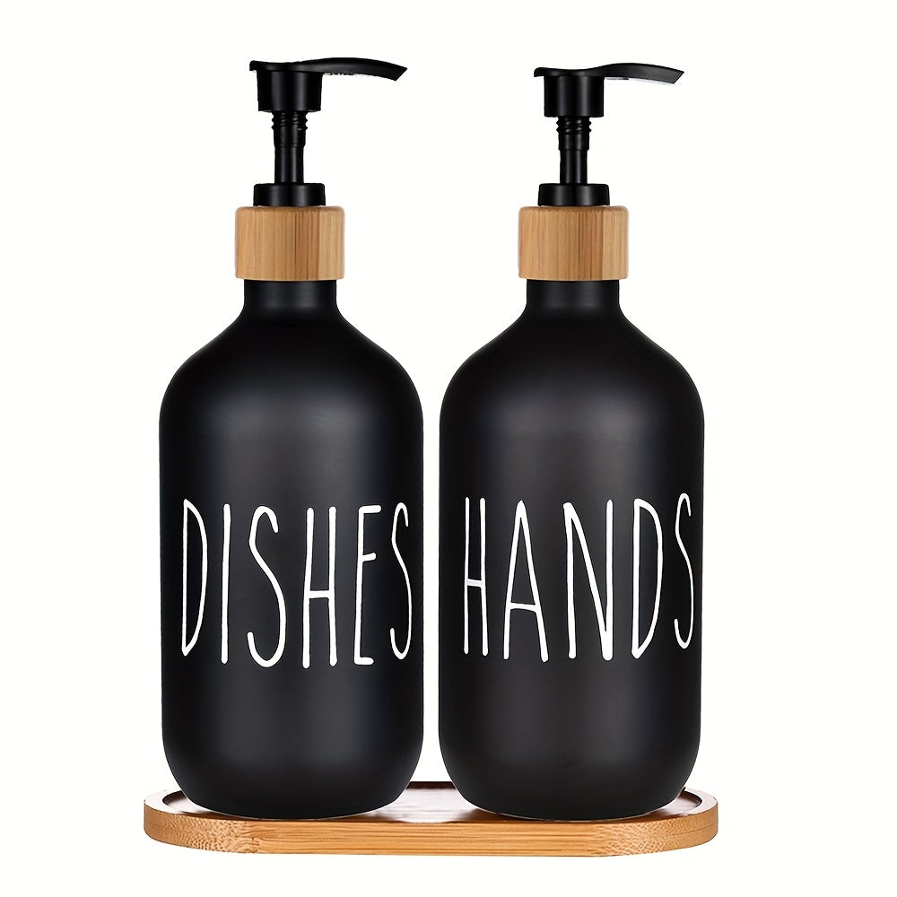 Modern Soap Dispenser with Wooden Plateau - For a Stylish Bathroom