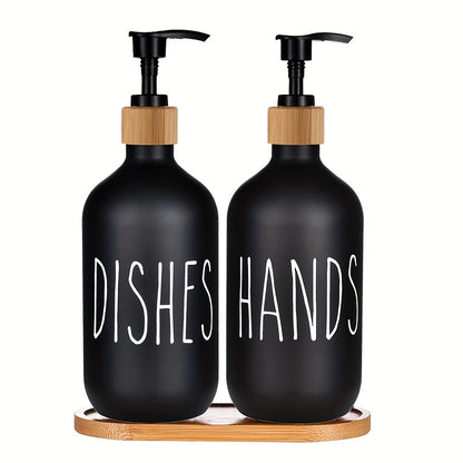Modern Soap Dispenser with Wooden Plateau - For a Stylish Bathroom