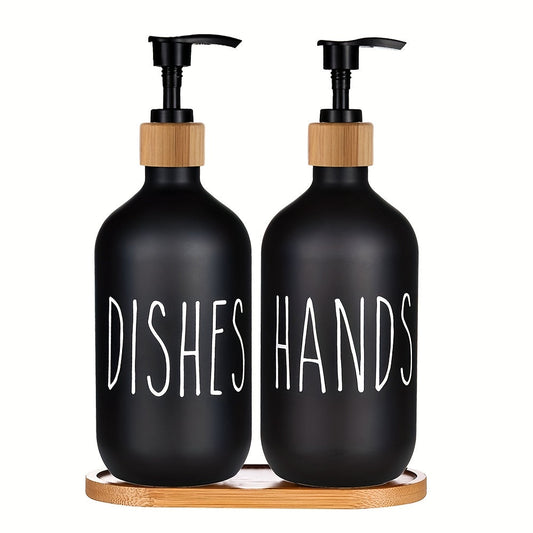 Modern Soap Dispenser with Wooden Plateau - For a Stylish Bathroom