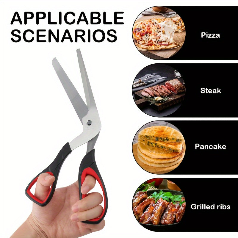 Multifunctional Stainless Steel Pizza Scissors with Comfort Grip – Easily Cut Pizza and More