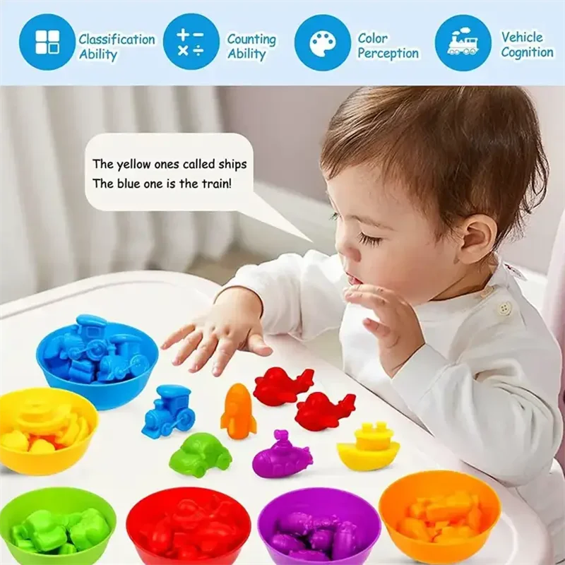 Rainbow Counting Animals Toy - Montessori Math Game