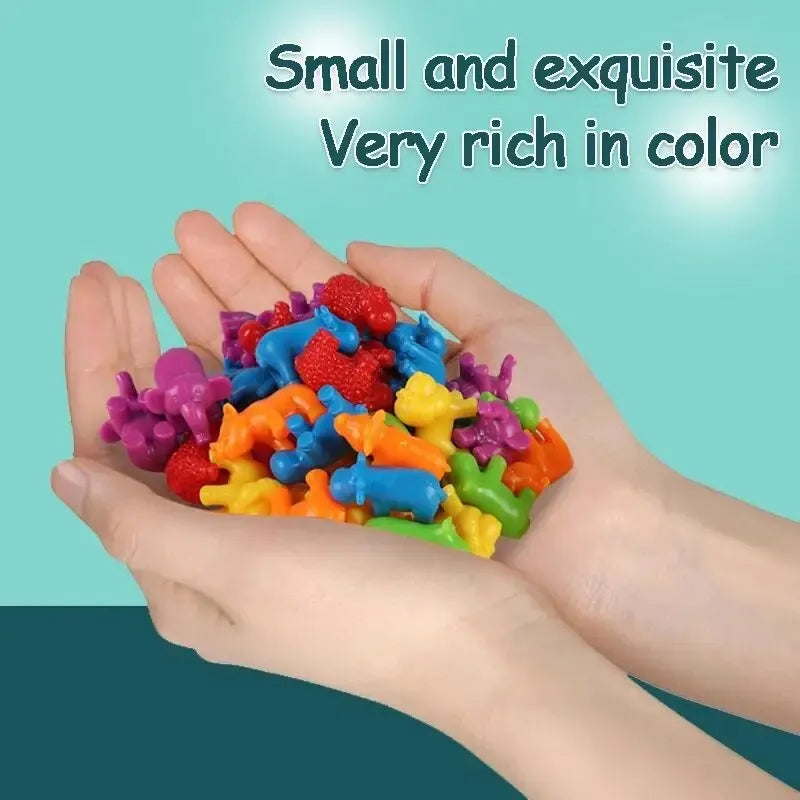 Rainbow Counting Animals Toy - Montessori Math Game