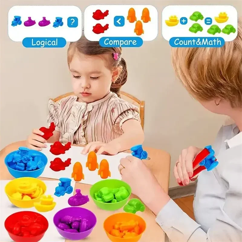 Rainbow Counting Animals Toy - Montessori Math Game