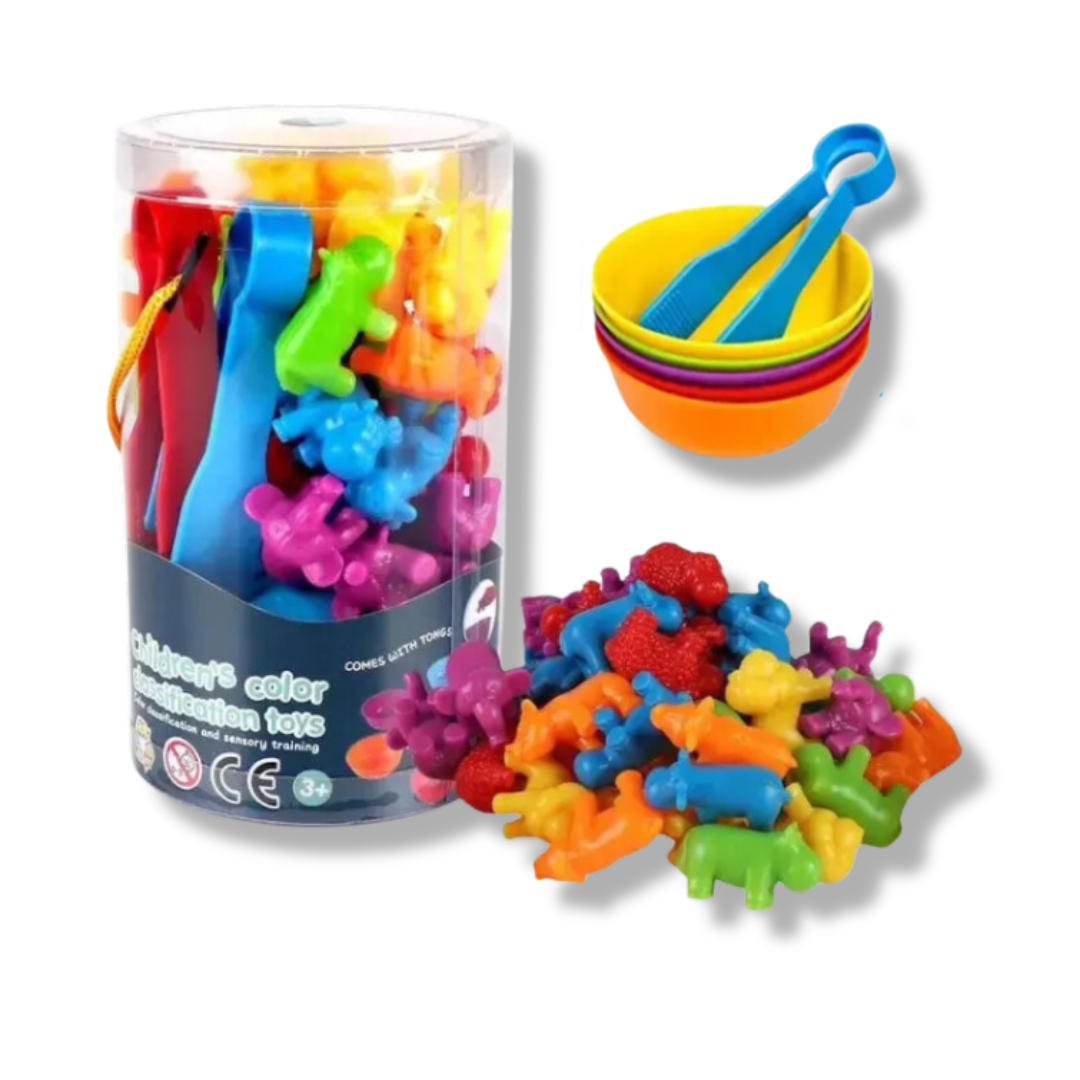 Rainbow Counting Animals Toy - Montessori Math Game