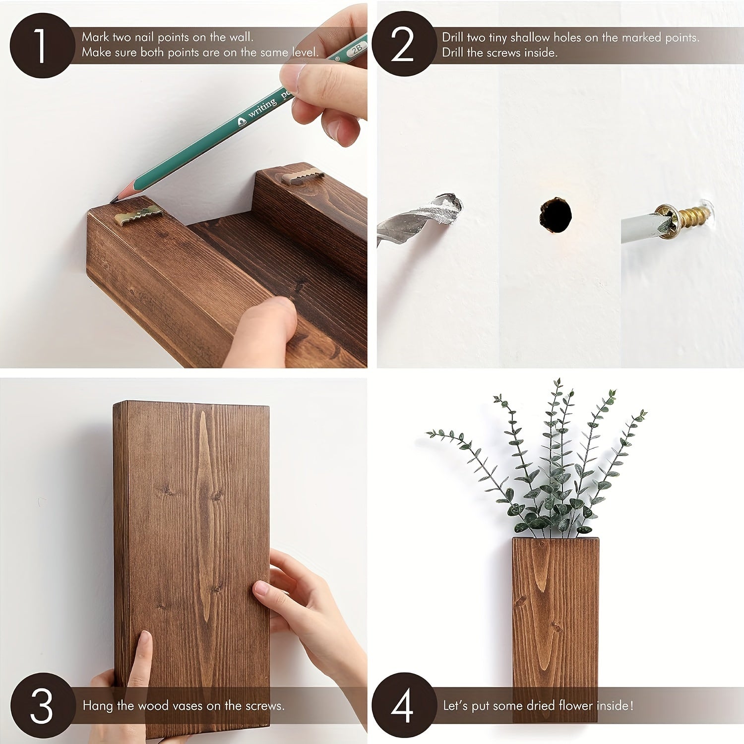 Rustic Wooden Wall Vase - Natural Atmosphere for Every Interior