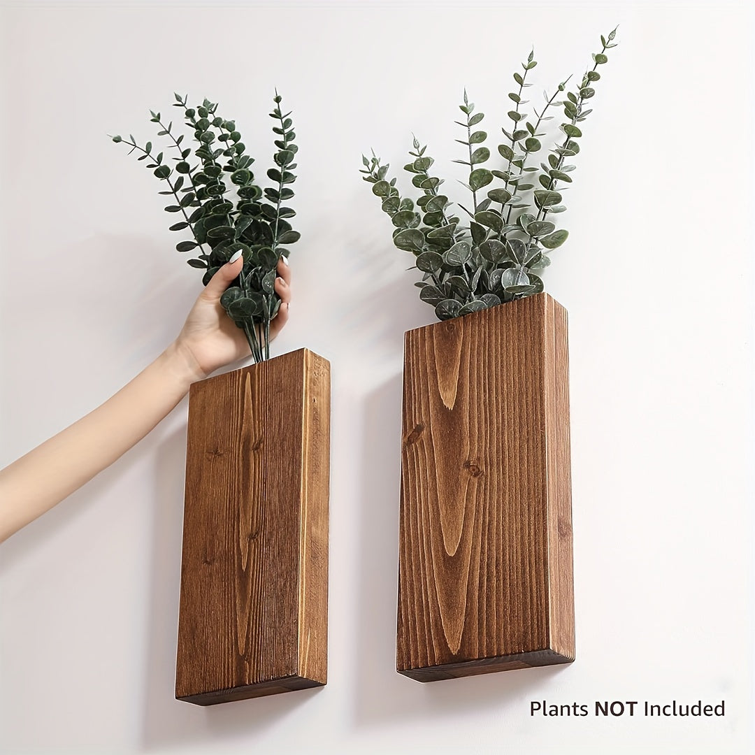 Rustic Wooden Wall Vase - Natural Atmosphere for Every Interior