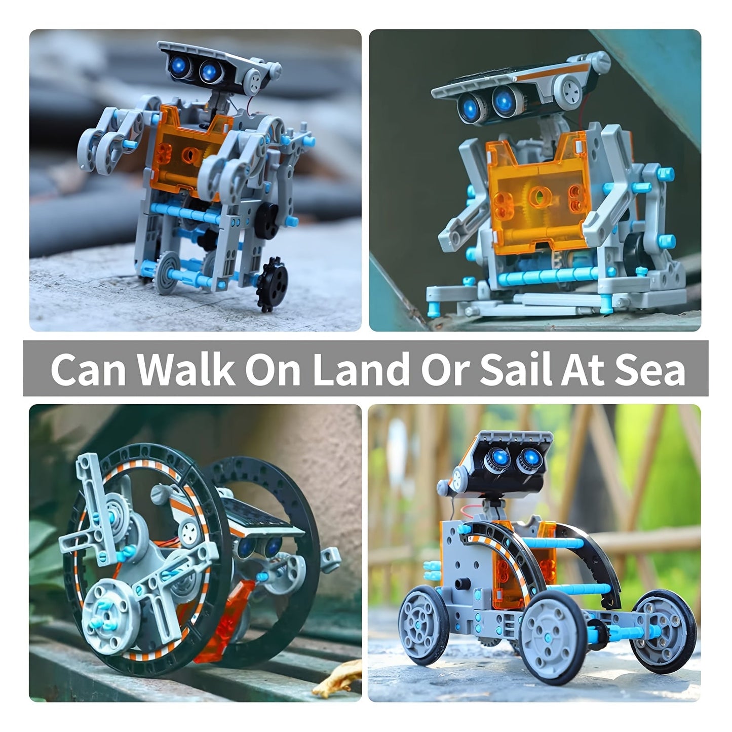 Solar Robo Builder - 12-in-1 Educational Construction Toy with Solar Power