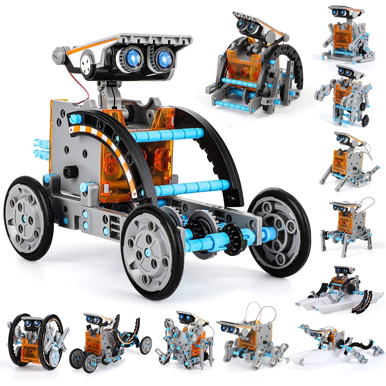 Solar Robo Builder - 12-in-1 Educational Construction Toy with Solar Power